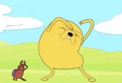 Jake the Dog dancing with a bug